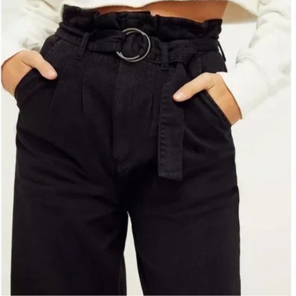 Boyish X Free People black paperbag fray hem pants - Picture 3 of 13